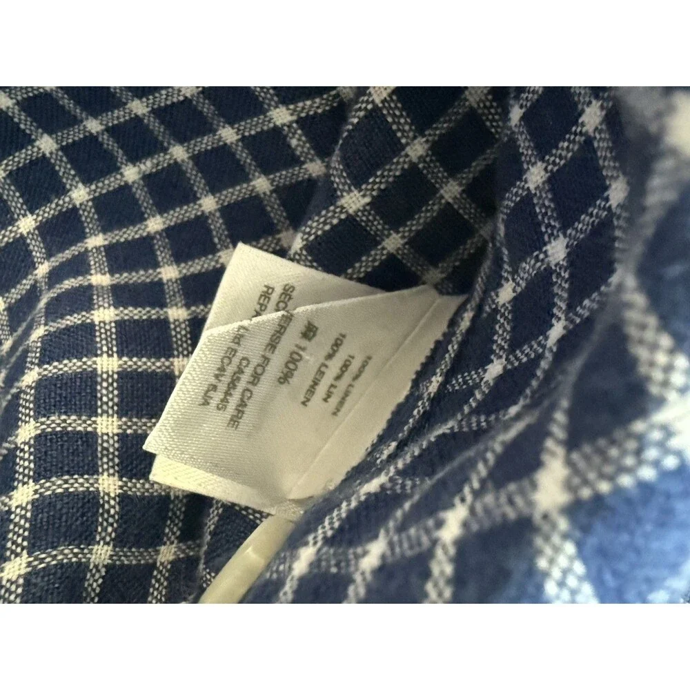 J. Crew men’s Irish Linen Large Button Down Shirt Blue White Striped